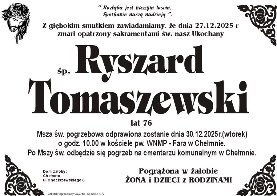 W komentarzach wpisujemy wspomnienia i kondolencje.