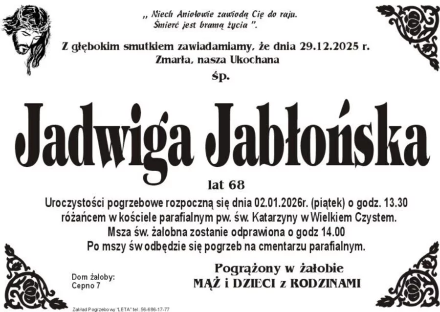 W komentarzach wpisujemy wspomnienia i kondolencje.