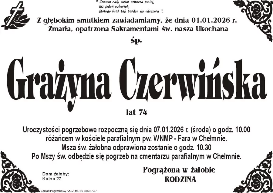 W komentarzach wpisujemy wspomnienia i kondolencje.