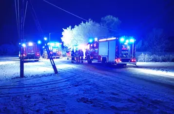 Pożar domu w Trzebczu Szlacheckim/ Fot. KP PSP Chełmno