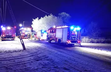 Pożar domu w Trzebczu Szlacheckim/ Fot. KP PSP Chełmno