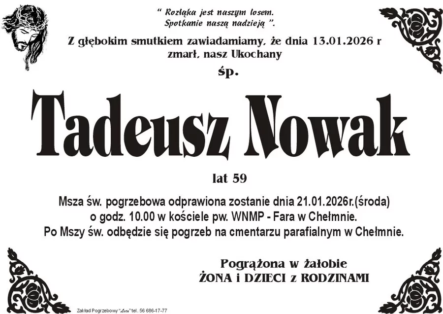 W komentarzach wpisujemy wspomnienia i kondolencje.