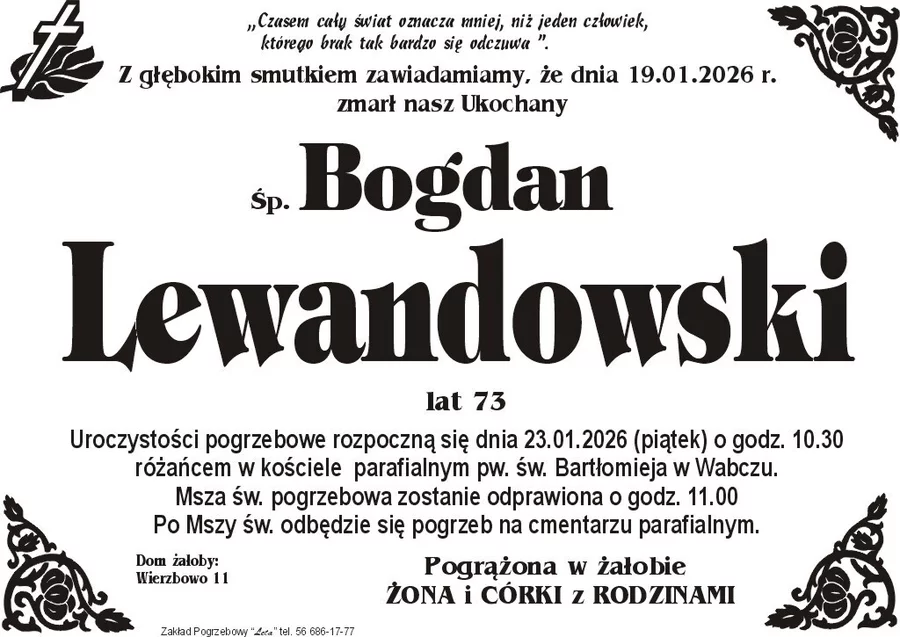 W komentarzach wpisujemy wspomnienia i kondolencje.