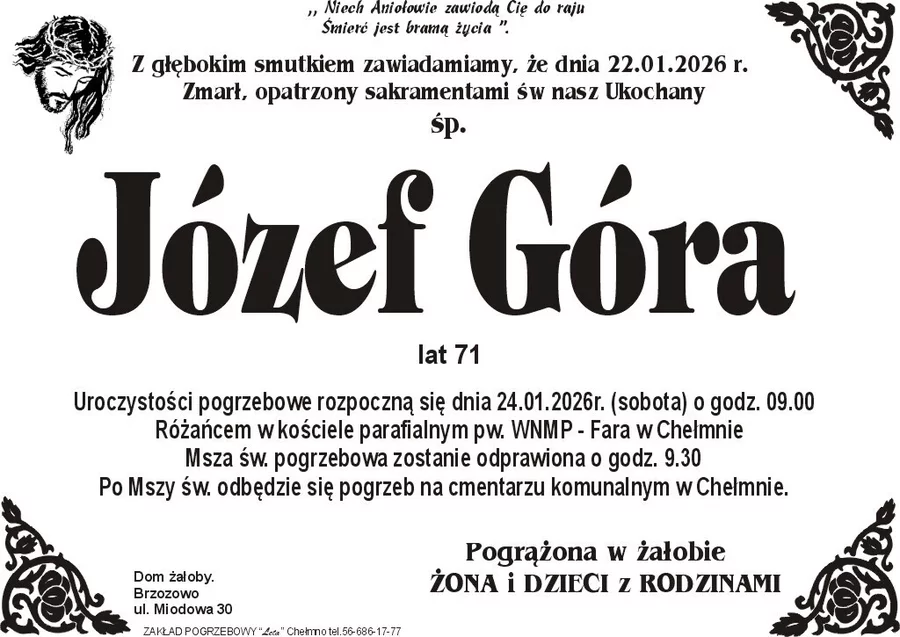 W komentarzach wpisujemy wspomnienia i kondolencje.