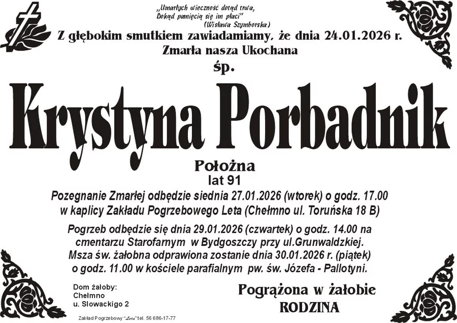 W komentarzach wpisujemy wspomnienia i kondolencje.