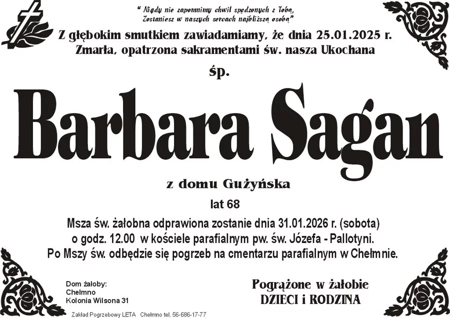 W komentarzach wpisujemy wspomnienia i kondolencje.