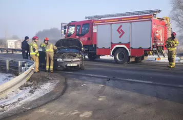 Wypadek na DK 91 w Chełmnie/ Fot. KP PSP Chełmno