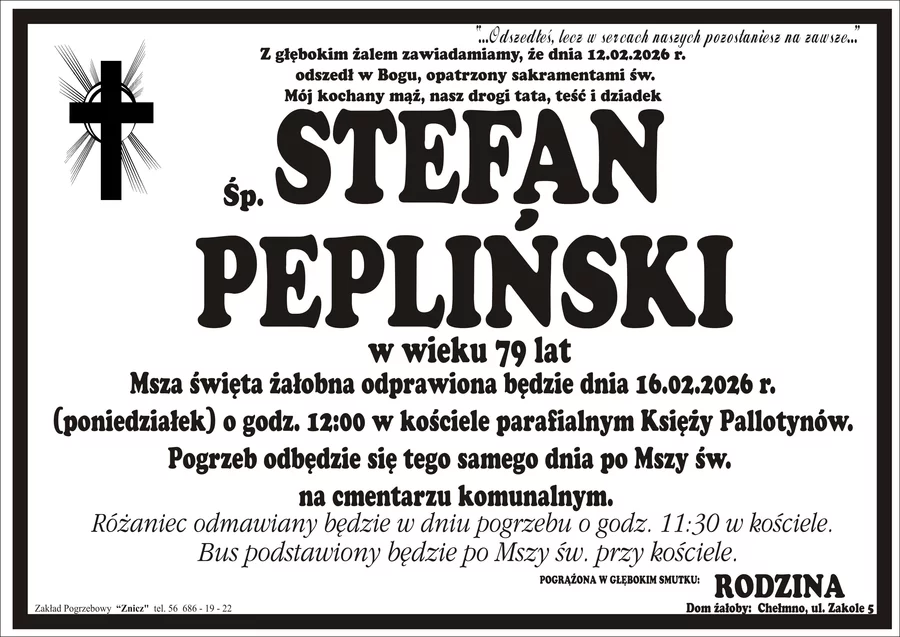 W komentarzach wpisujemy wspomnienia i kondolencje.