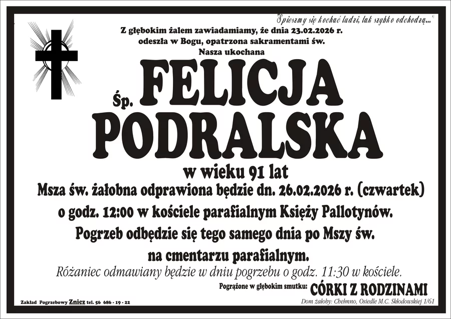 W komentarzach wpisujemy wspomnienia i kondolencje.