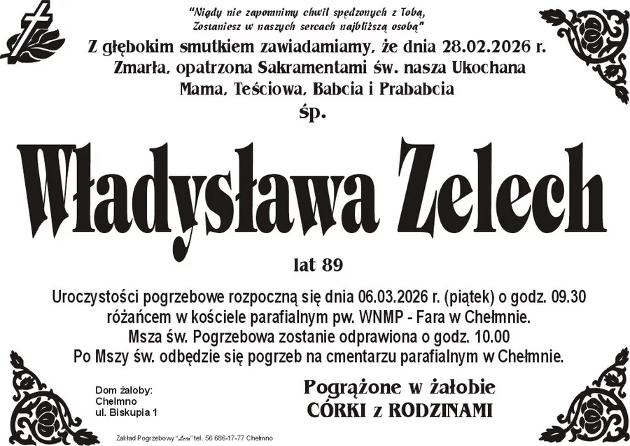 W komentarzach wpisujemy wspomnienia i kondolencje.