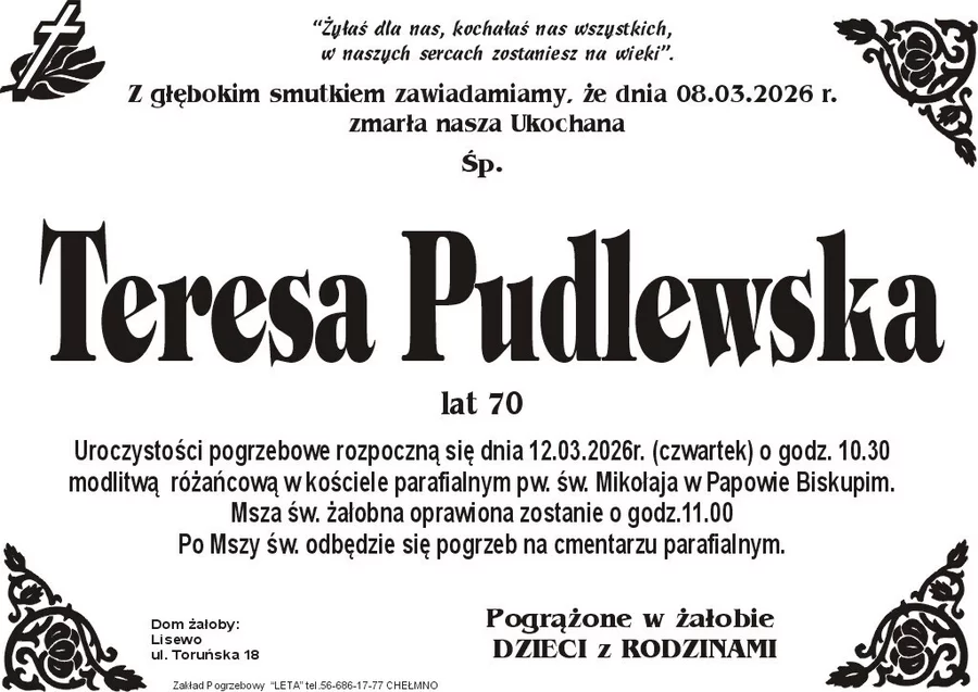 W komentarzach wpisujemy wspomnienia i kondolencje.