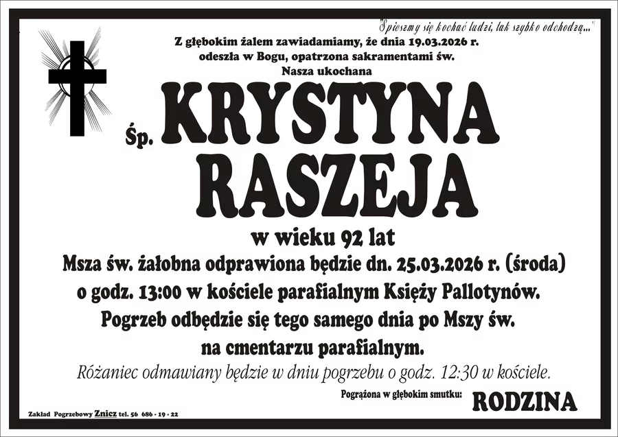 W komentarzach wpisujemy wspomnienia i kondolencje.