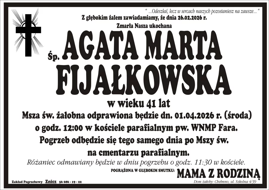 W komentarzach wpisujemy wspomnienia i kondolencje.