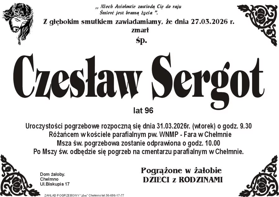 W komentarzach wpisujemy wspomnienia i kondolencje.