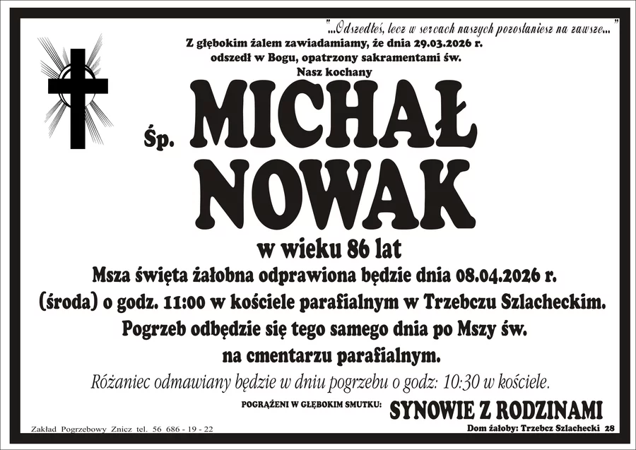 W komentarzach wpisujemy wspomnienia i kondolencje.