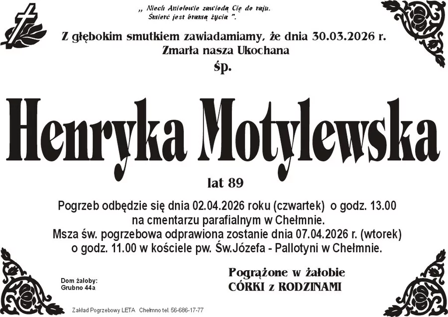 W komentarzach wpisujemy wspomnienia i kondolencje.