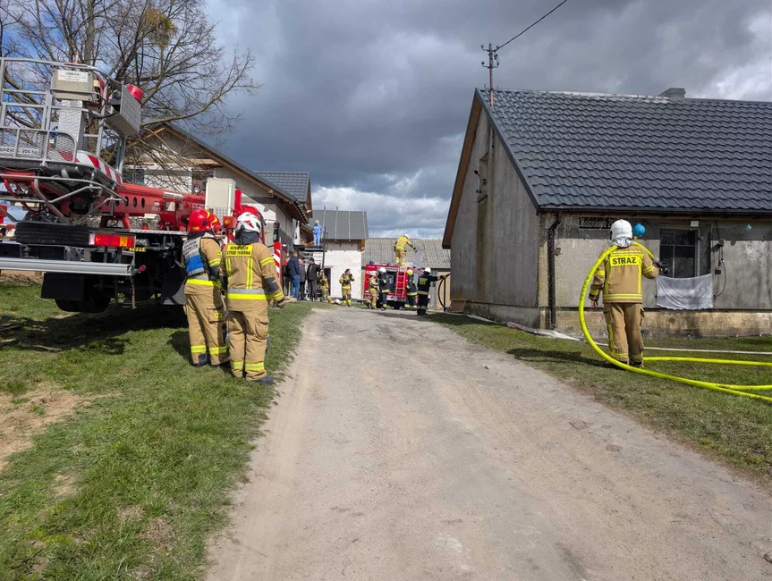Pożar domu w Malankowie pod Chełmnem/ Fot. KP PSP Chełmno