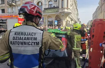 Ćwiczenia służb ratunkowych na rynku w Chełmnie/ Fot. KP PSP Chełmno