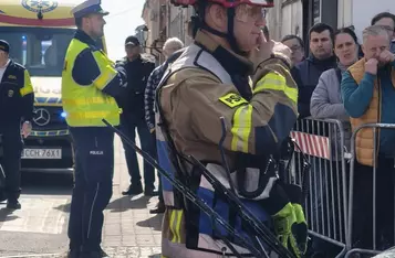 Ćwiczenia służb ratunkowych na rynku w Chełmnie/ Fot. KP PSP Chełmno