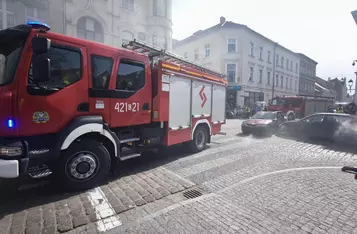 Ćwiczenia służb ratunkowych na rynku w Chełmnie/ Fot. KP PSP Chełmno