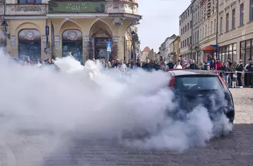 Ćwiczenia służb ratunkowych na rynku w Chełmnie/ Fot. KP PSP Chełmno