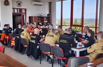 Ćwiczenia służb ratunkowych na rynku w Chełmnie/ Fot. KP PSP Chełmno
