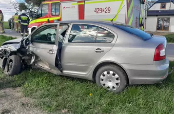 Wypadek w Jeleńcu pod Chełmnem/ Fot. KP PSP Chełmno