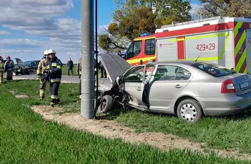 Wypadek w Jeleńcu pod Chełmnem/ Fot. KP PSP Chełmno