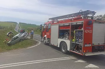 Stłuczka na obwodnicy Chełmna/ Fot. KP PSP Chełmno