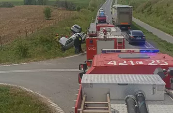 Stłuczka na obwodnicy Chełmna/ Fot. KP PSP Chełmno