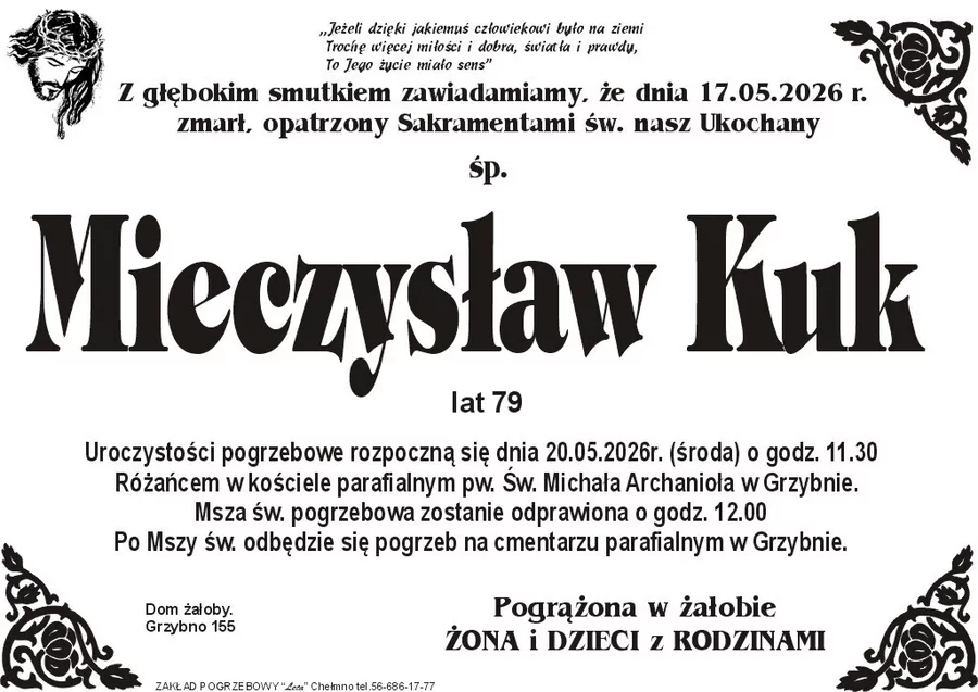 W komentarzach wpisujemy wspomnienia i kondolencje.