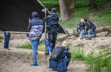Plan zdjęciowy filmu „Całopalenie” Krzysztofa Zanussiego, fot. Andrzej Goiński dla UMWKP