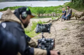 Plan zdjęciowy filmu „Całopalenie” Krzysztofa Zanussiego, fot. Andrzej Goiński dla UMWKP