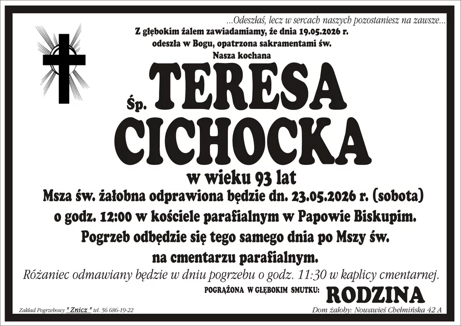 W komentarzach wpisujemy wspomnienia i kondolencje.