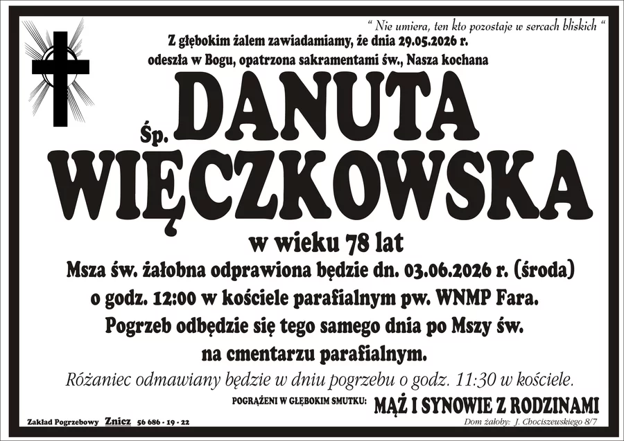 W komentarzach wpisujemy wspomnienia i kondolencje.