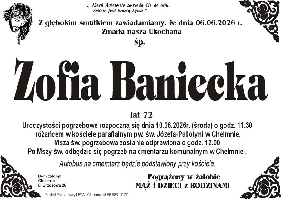 W komentarzach wpisujemy wspomnienia i kondolencje.