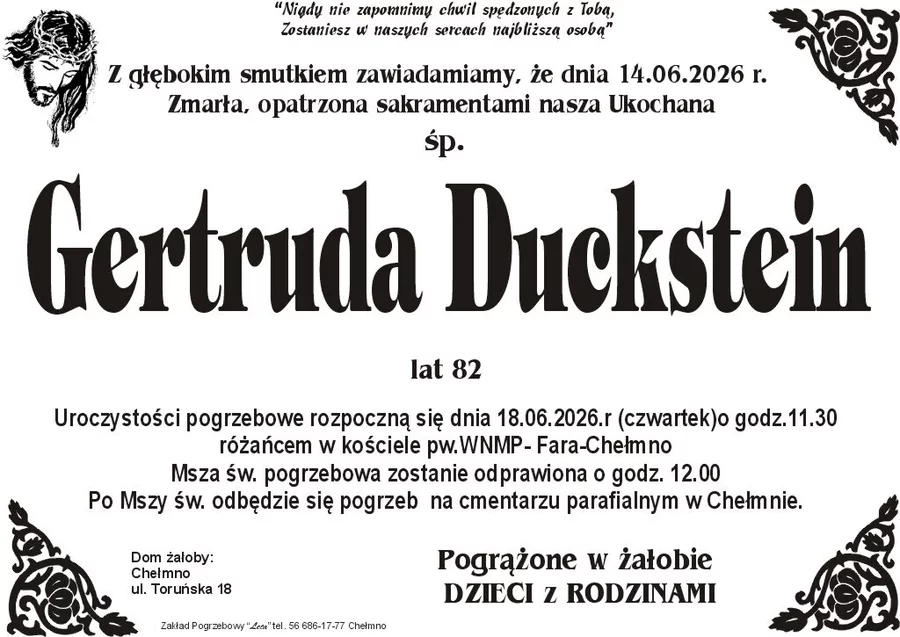 W komentarzach wpisujemy wspomnienia i kondolencje.