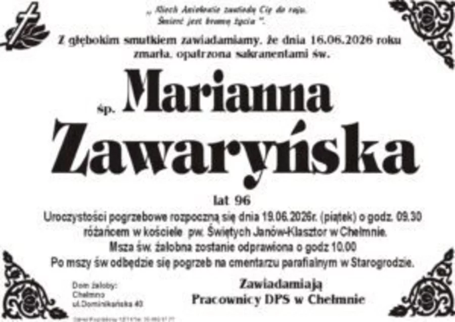 W komentarzach wpisujemy wspomnienia i kondolencje.