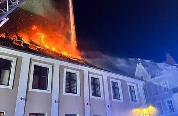 Pożar kamienicy przy ul. 22 Stycznia w Chełmnie/ Fot. Nadesłane