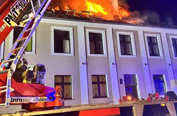 Pożar kamienicy przy ul. 22 Stycznia w Chełmnie/ Fot. Nadesłane