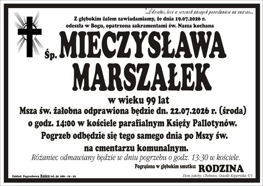 W komentarzach wpisujemy wspomnienia i kondolencje.