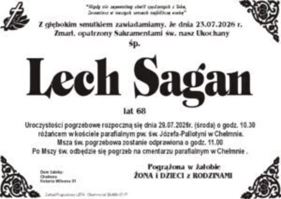 W komentarzach wpisujemy wspomnienia i kondolencje.