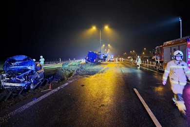 Wypadek na A1. Autostrada była zablokowana w obydwu kierunkach [ZDJĘCIA]