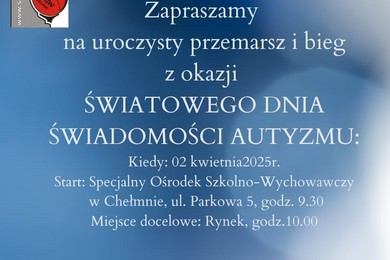 Światowy Dzień Świadomości Autyzmu. Przemarsz i niebieskie igrzyska na rynku w Chełmnie